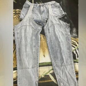 Hollow out denim jeans